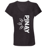 Pinay in Vertical Half Sun Ladies' Jersey V-Neck T-Shirt